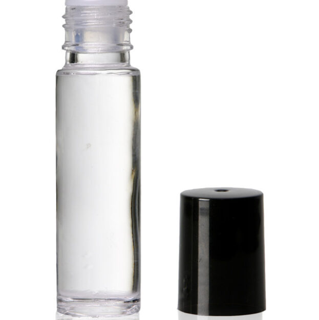 1/3 oz, (10ML) Glass Roll-On Bottle w/Black Cap